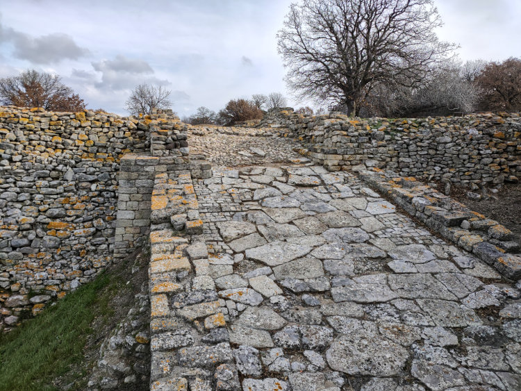 A ramp through the defensive walls of Troy