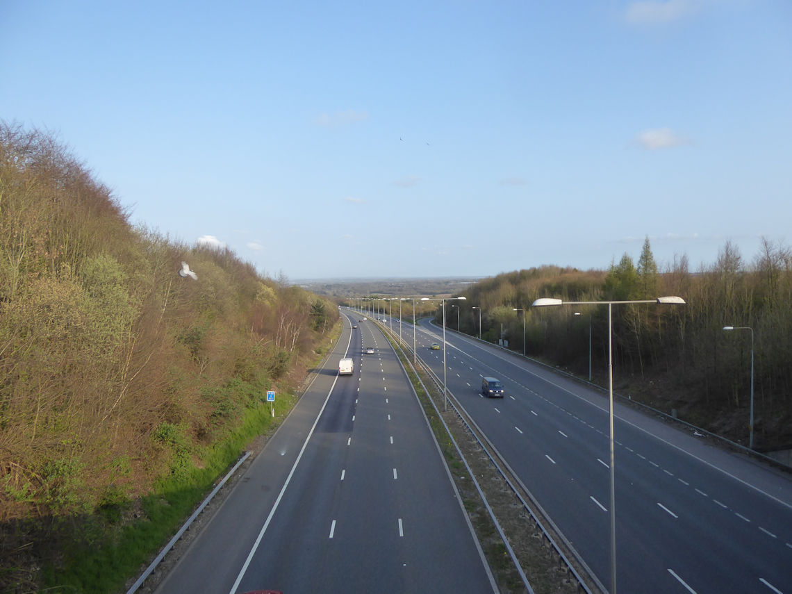 Crossing the M20 motorway.