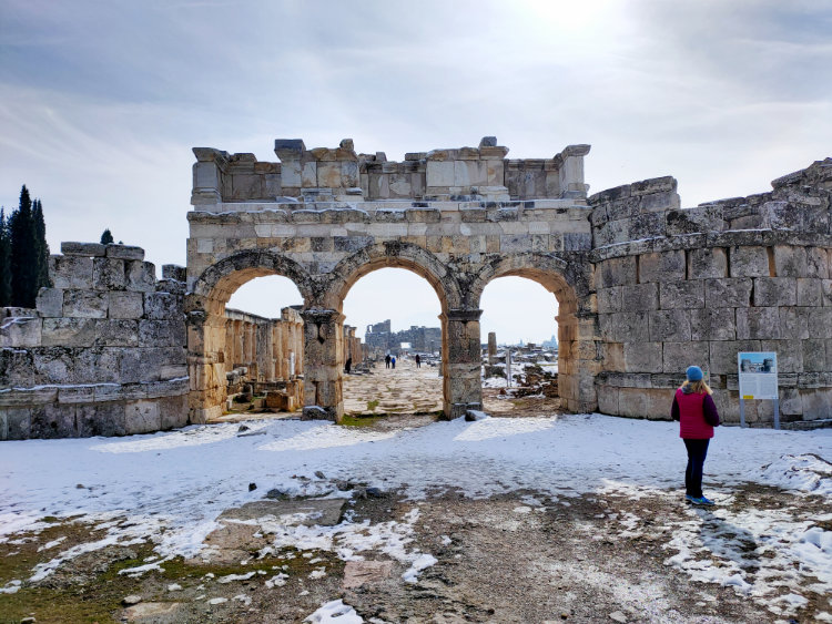 Frontinus Gate. The monumental entrance to the Roman city