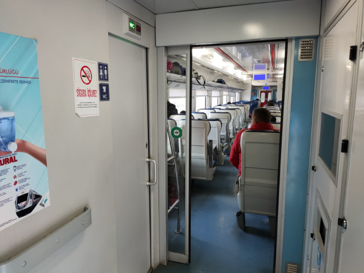 Inside the train to Selçuk