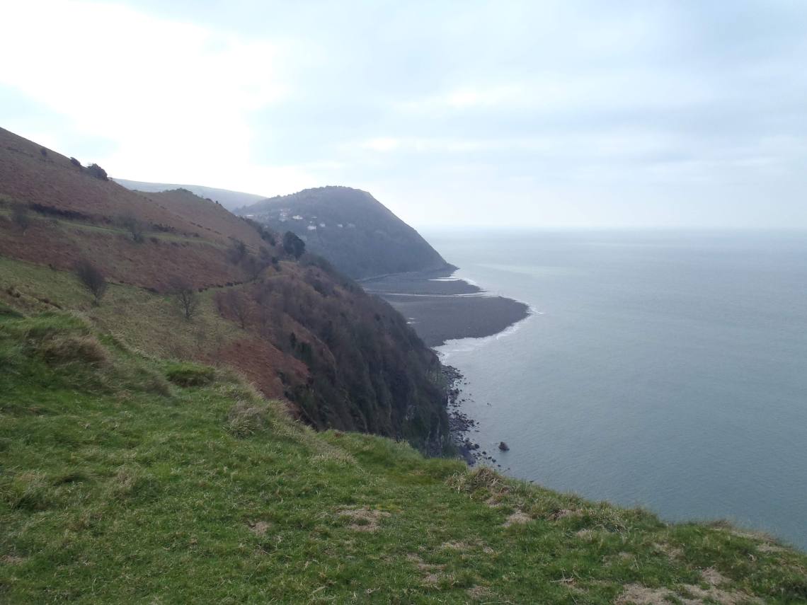 Lynmouth Bay from cliff path on Countisbury Common