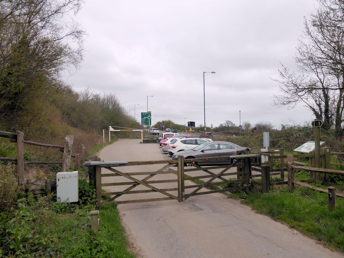 The car park on the A228 for Ranscombe Farm Reserve.