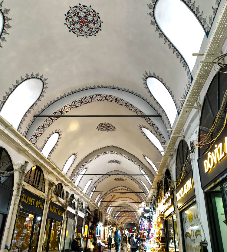 The restored ceiling in the Grand Bazaar