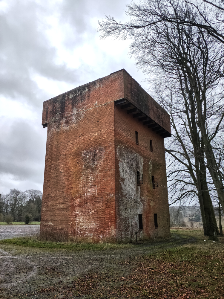 Very large brick water tower