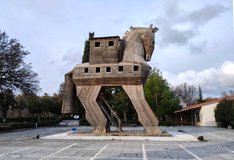 Wooden Horse of Troy - the windows are a giveaway!